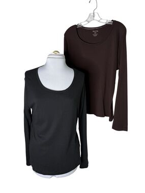 NWOT White Stag 2pc set Long Sleeve Scoop Neck Tee-Shirts Size XL (16-18)